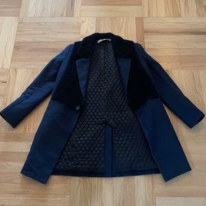 Rhiè navy and black shearling coat size 4